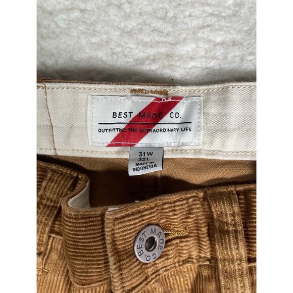 NEW Best Made Corduroy Pants Mens 31x32 Brown 5 Pocket Cord Outdoor Work NWT - Picture 3 of 16